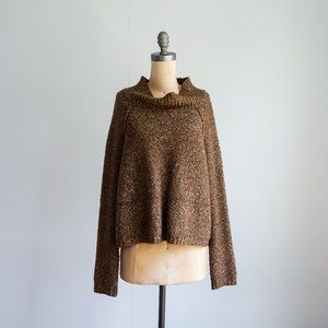 Zara Brown Slouchy Sweater with a wide open neck - Size S/M